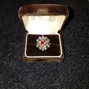 14kt gold plated fancy cocktail ring